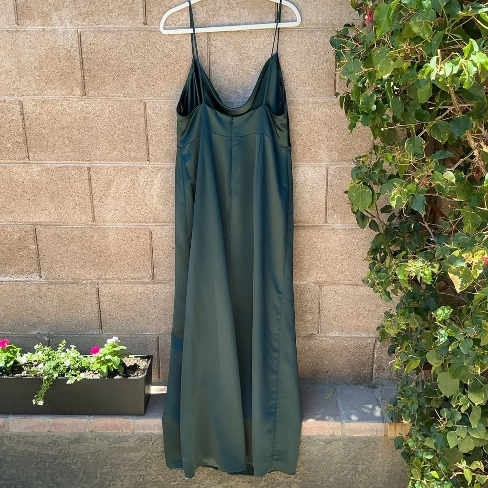 NWOT Dessy Collection Faux-Wrap Cowl-Neck Draped Maxi Dress Gown Size 16 3072